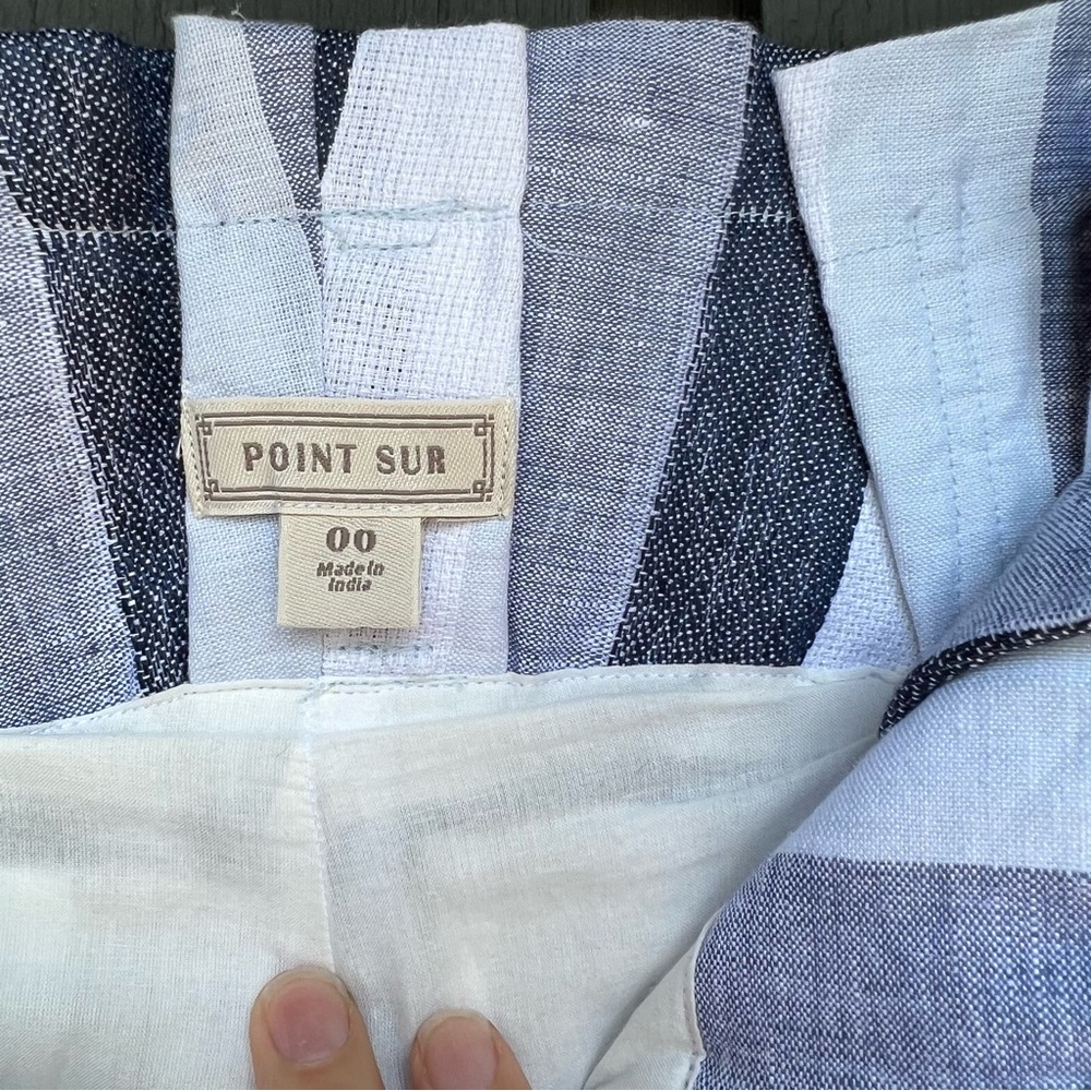 J.Crew NWOT Point Sur Paper Bag Linen Striped Wide Leg Pants, L2547 - Picture 12 of 13